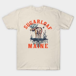 Sugarloaf, Maine. Cool Vintage Ski Resort Art Design With A Moose T-Shirt